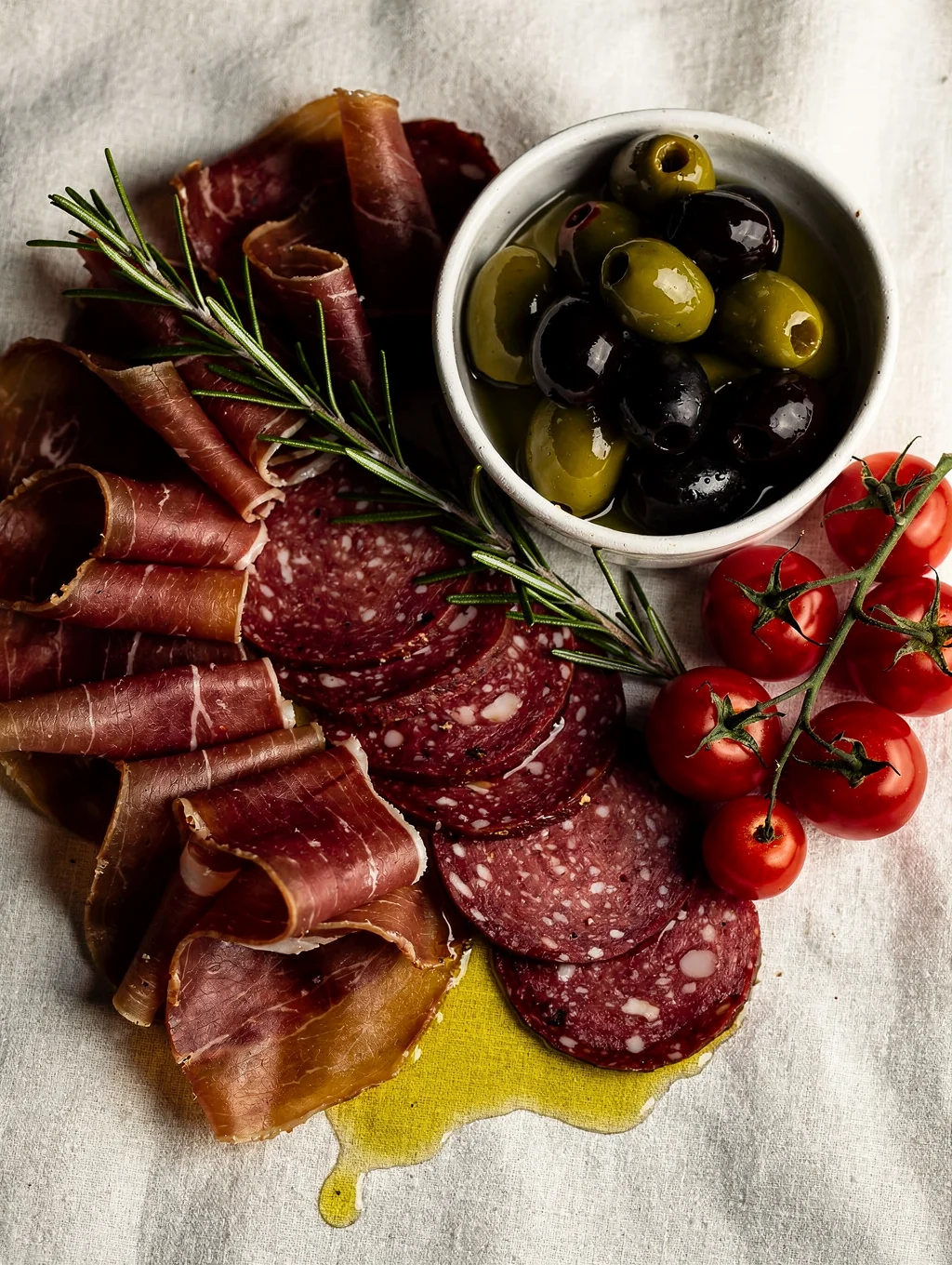 Beautifully arranged antipasto platter