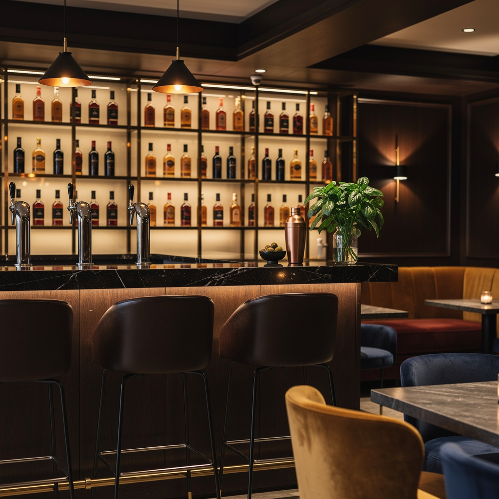 Modern cocktail bar area