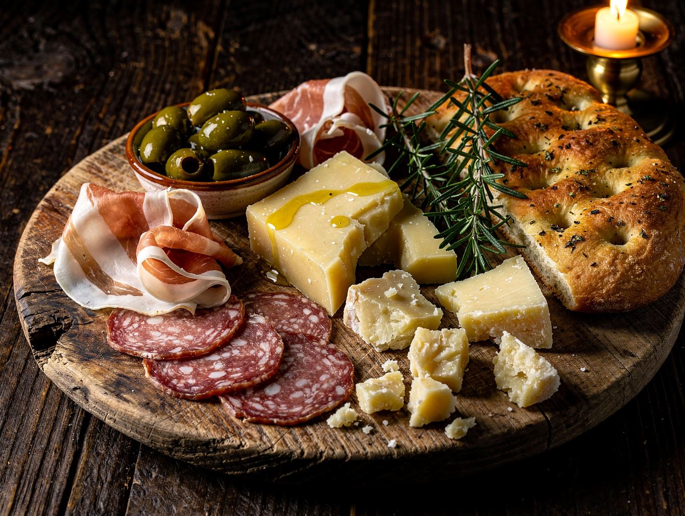 Selection of premium imported Italian cheeses and oils